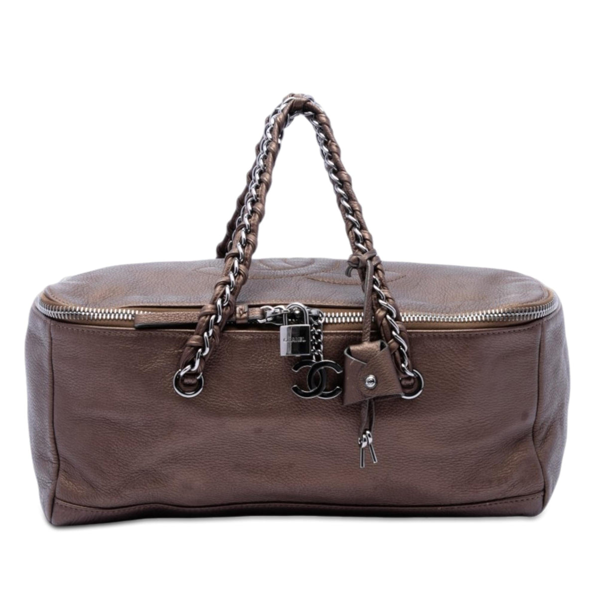 Chanel Metallic Deerskin CC Luxe Ligne Bowler Bag