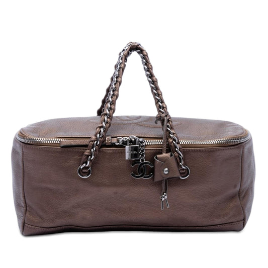 Chanel Metallic Deerskin CC Luxe Ligne Bowler Bag