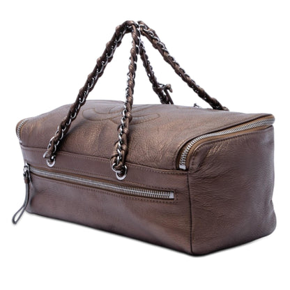 Chanel Metallic Deerskin CC Luxe Ligne Bowler Bag