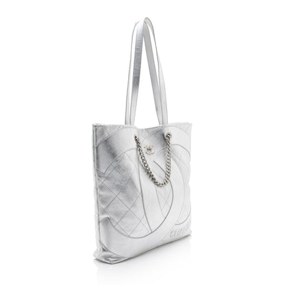 Chanel Metallic Lambskin Club Monaco Large Shopping Tote