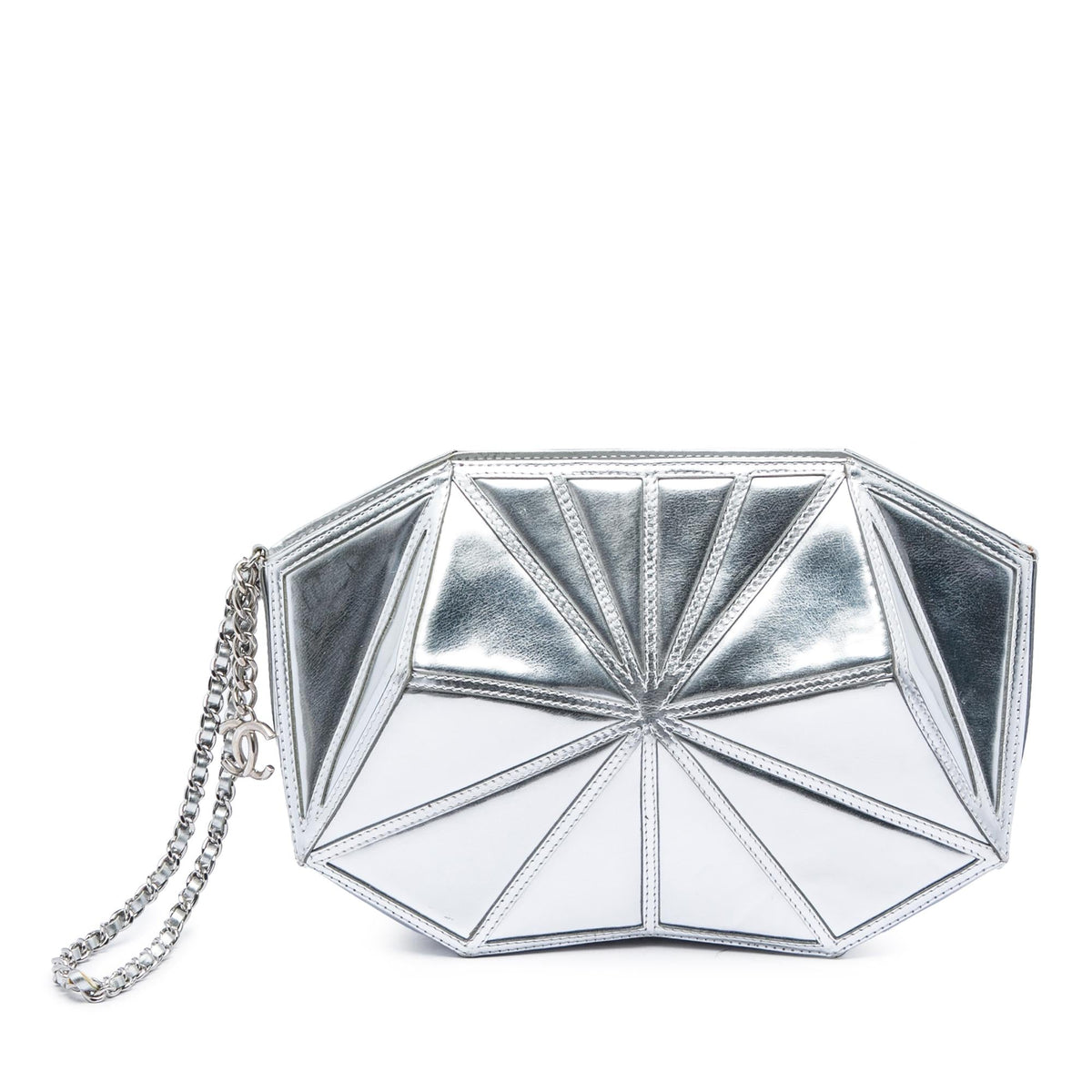 Chanel Metallic Lambskin Midnight Swim Wristlet Clutch