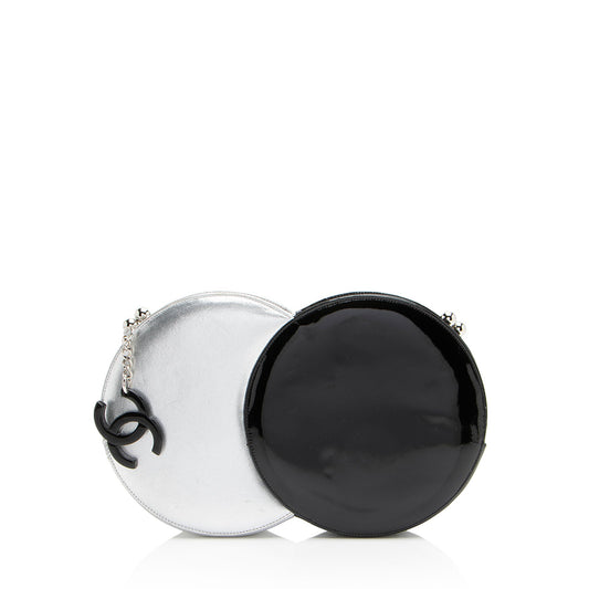 Chanel Metallic Lambskin Patent Leather Double Circle Clutch