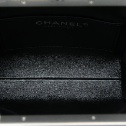 Chanel Metallic Lambskin Quilted Evening Wristlet Clutch