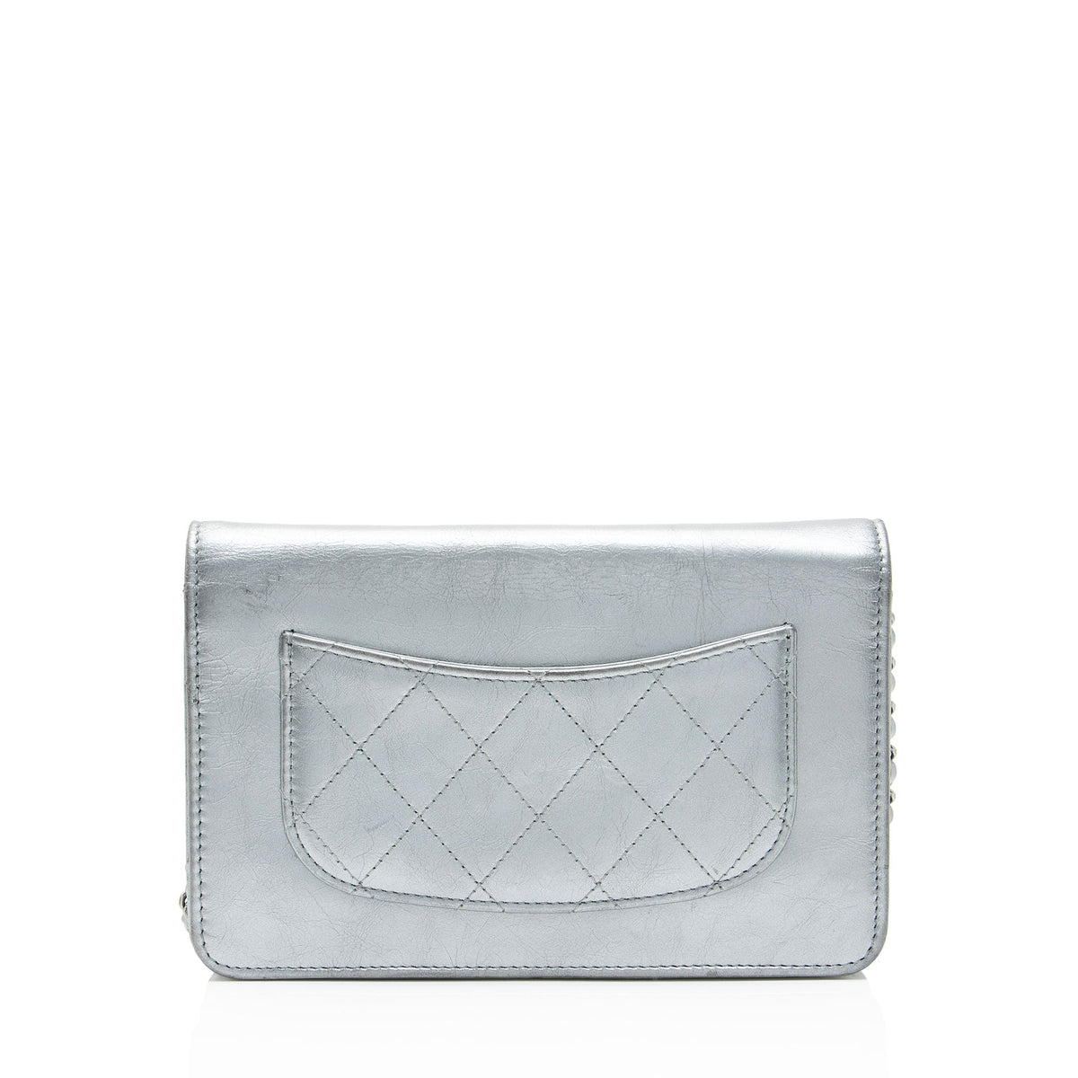 Chanel Metallic Lambskin Written In Chain Wallet on Chain