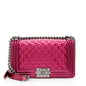 Chanel Metallic Patent Leather Old Medium Boy Bag (SHF-4CHT2N)