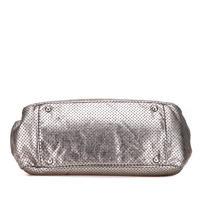 Chanel Metallic Perforated Calfskin Drill Accordion Flap