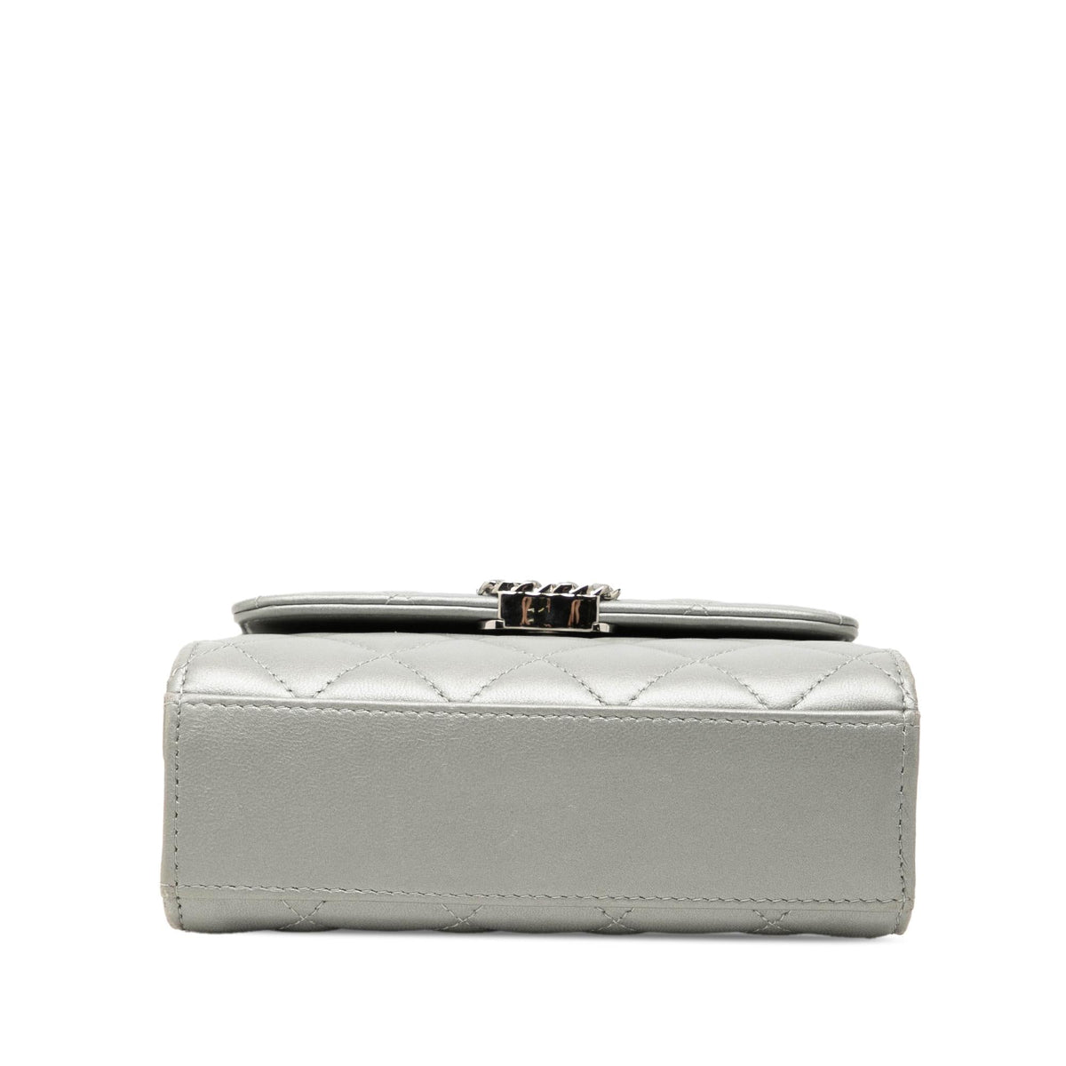 Chanel Mini CC Metallic Lambskin Top Handle Clutch With Chain