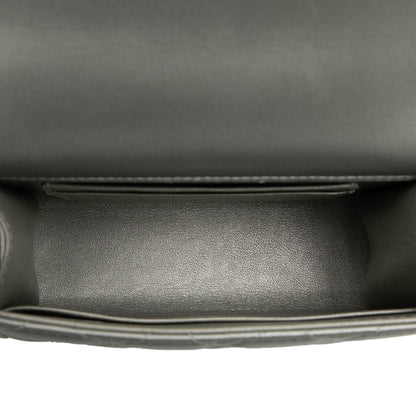 Chanel Mini CC Metallic Lambskin Top Handle Clutch With Chain