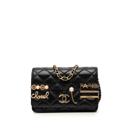 Chanel Mini CC Quilted Lambskin Coco Clips Wallet on Chain