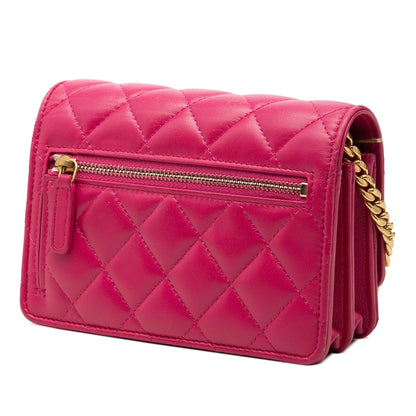 Chanel Mini CC Quilted Lambskin Pearl Samba Wallet On Chain