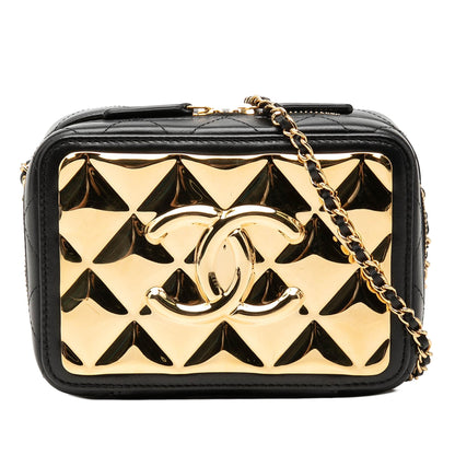 Chanel Mini CC Quilted Lambskin and Golden Plate Vanity Crossbody