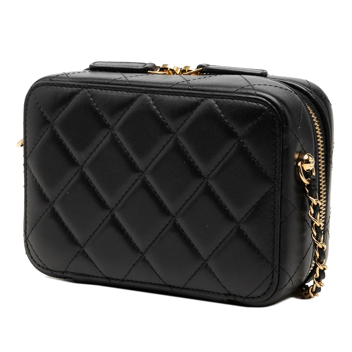 Chanel Mini CC Quilted Lambskin and Golden Plate Vanity Crossbody