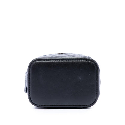 Chanel Mini Camellia Embossed Lambskin Vanity Case With Chain