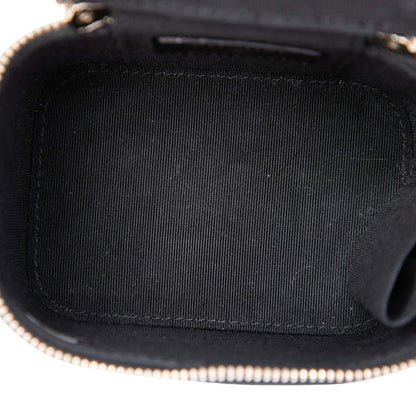 Chanel Mini Camellia Embossed Lambskin Vanity Case With Chain