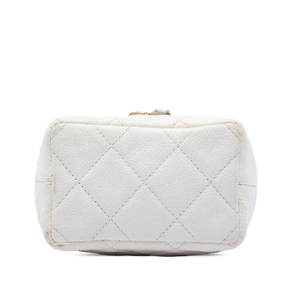 Chanel Mini Caviar Chain Zip Around Vanity Case