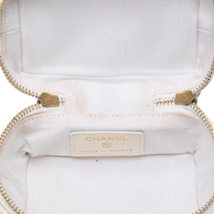 Chanel Mini Caviar Chain Zip Around Vanity Case