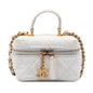 Chanel Mini Caviar Chain Zip Around Vanity Case