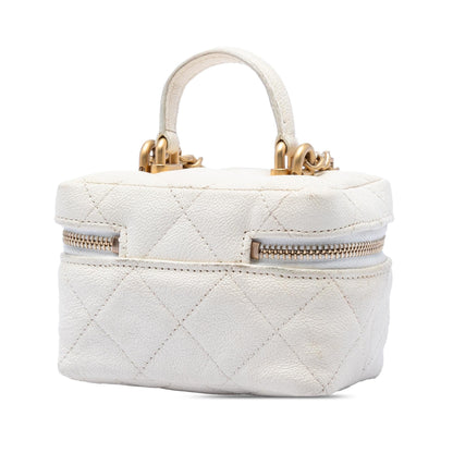 Chanel Mini Caviar Chain Zip Around Vanity Case
