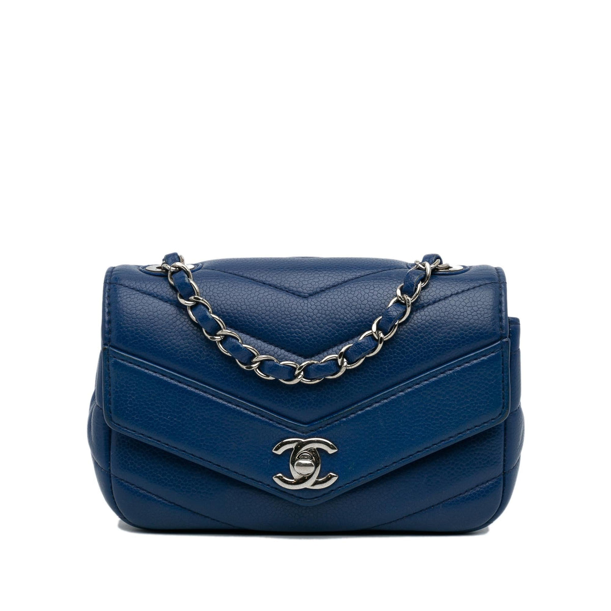 Chanel Mini Caviar Chevron Data Center Envelope Flap Bag