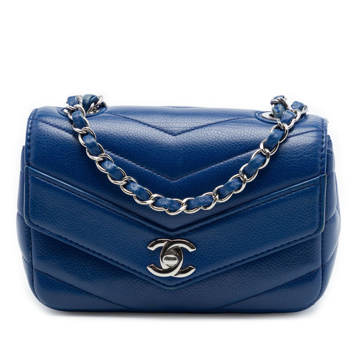 Chanel Mini Caviar Chevron Data Center Envelope Flap