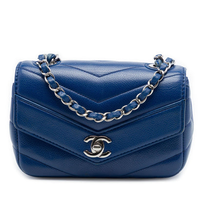 Chanel Mini Caviar Chevron Data Center Envelope Flap