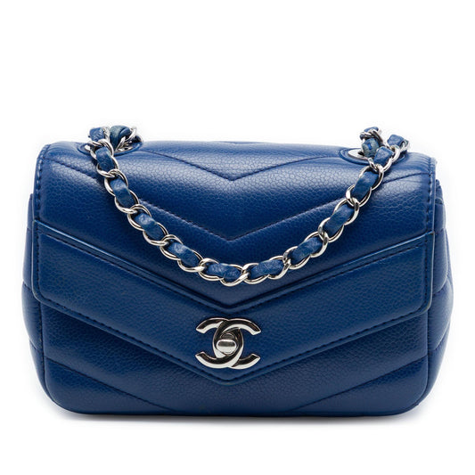 Chanel Mini Caviar Chevron Data Center Envelope Flap