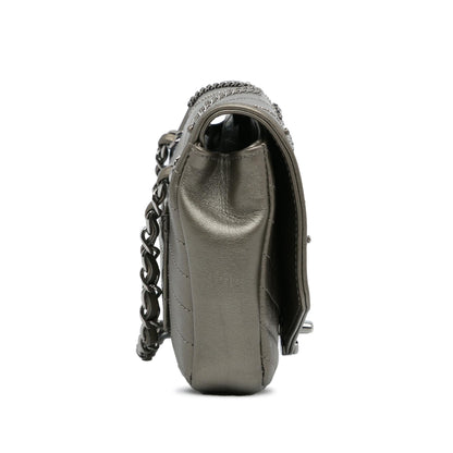 Chanel Mini Embellished Calfskin Chevron Square Envelop Flap