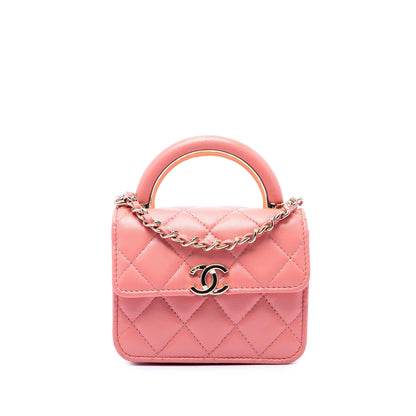 Chanel Mini Lambskin Paris Le19M Charming Top Handle Flap