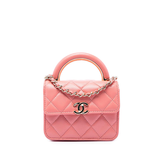 Chanel Mini Lambskin Paris Le19M Charming Top Handle Flap