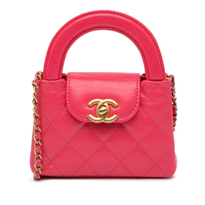 Chanel Mini Nano Aged Calfskin Kelly Shopper Bag