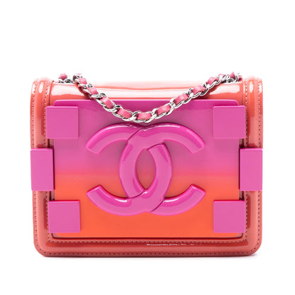 Chanel Mini Ombre Acrylic and Patent Boy Brick Flap