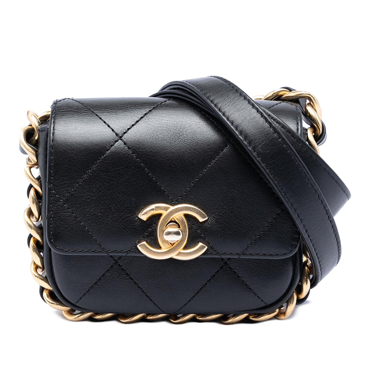 Chanel Mini Quilted Calfskin Framing Chain Flap