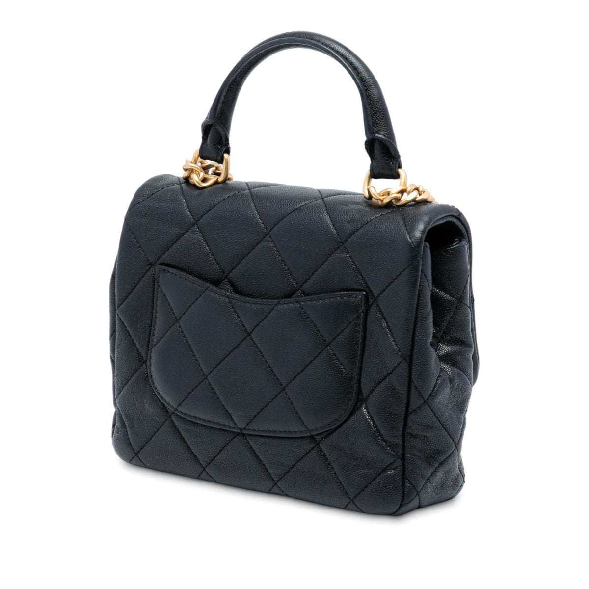 Chanel Mini Quilted Caviar Top Handle Flap