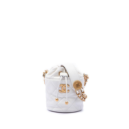 Chanel Mini Quilted Caviar Twist Your Buttons Drawstring Bucket Bag