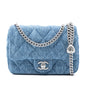 Chanel Mini Quilted Denim Camellia Sweetheart Flap