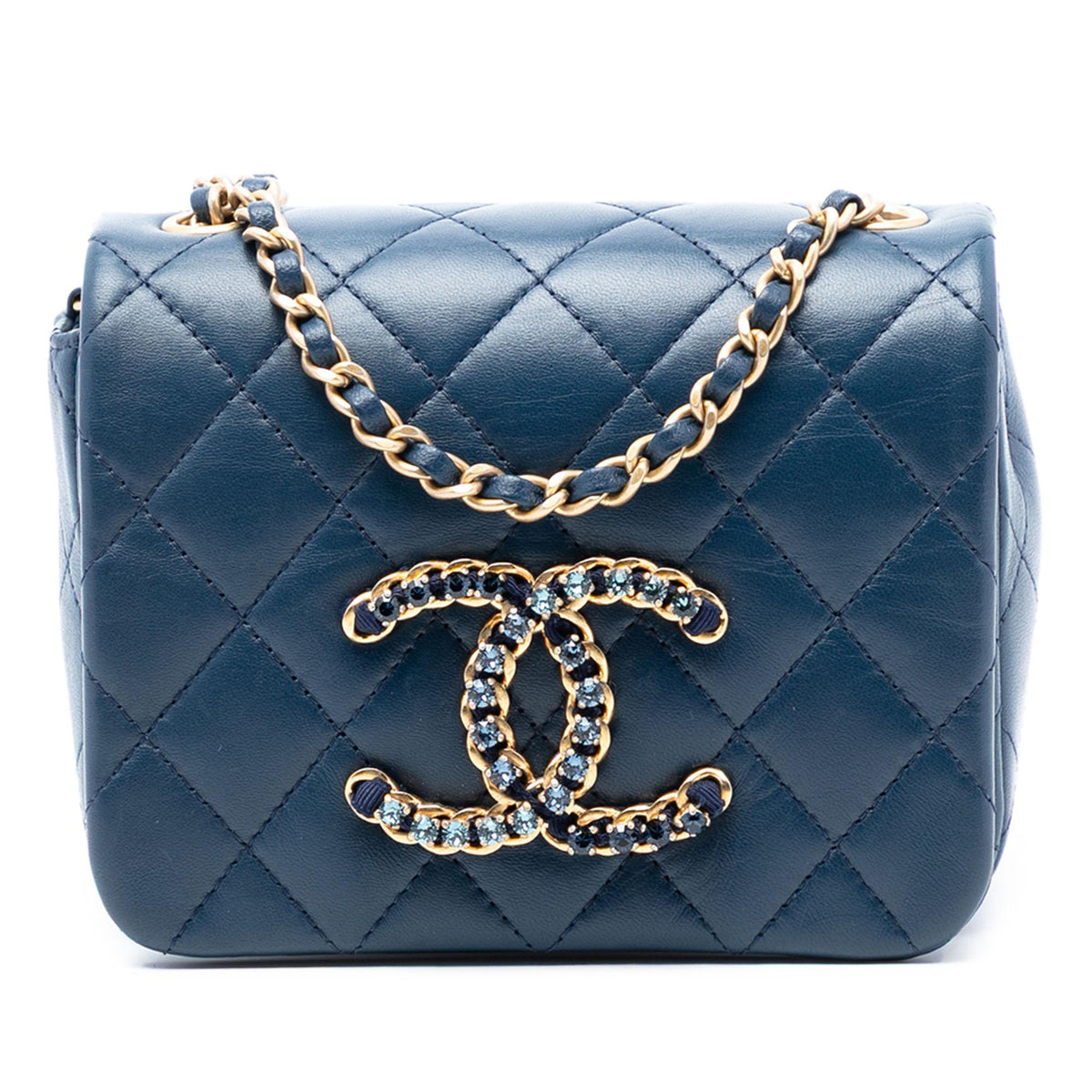 Chanel Mini Quilted Lambskin CC Crystal Full Flap