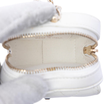 Chanel Mini Quilted Lambskin CC in Love Heart Necklace Bag