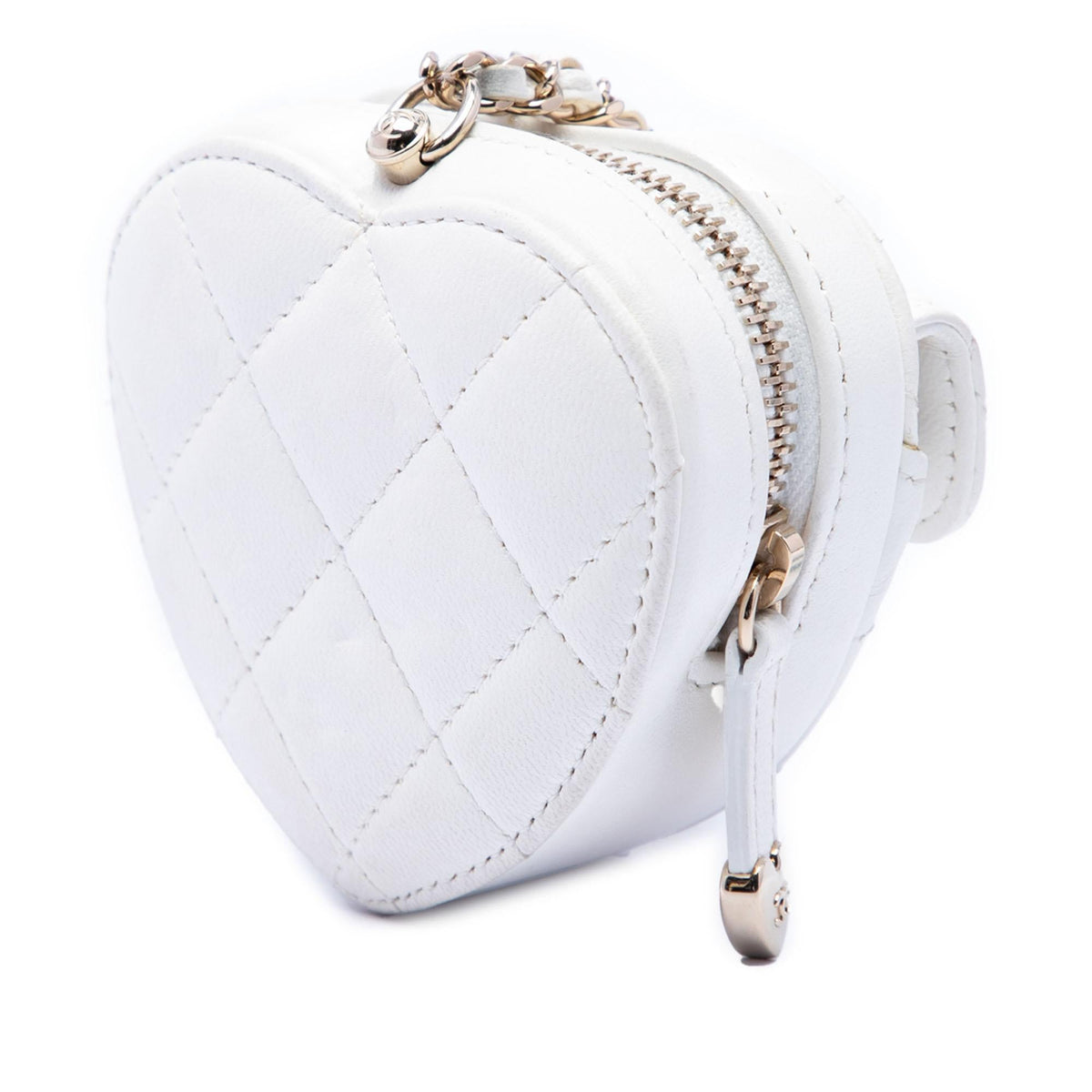 Chanel Mini Quilted Lambskin CC in Love Heart Necklace Bag