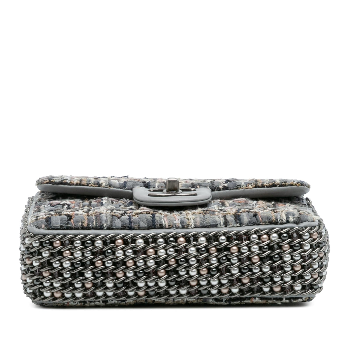 Chanel Mini Quilted Tweed River of Pearls Flap