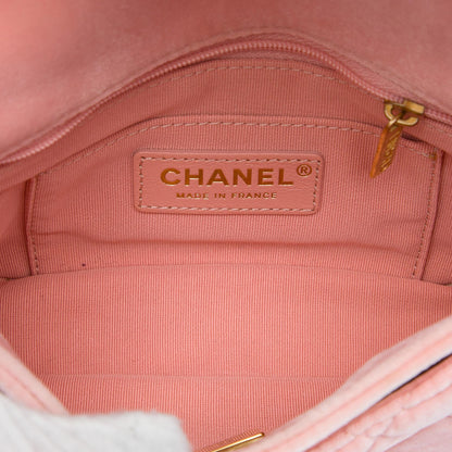 Chanel Mini Quilted Velvet Double Frame Flap