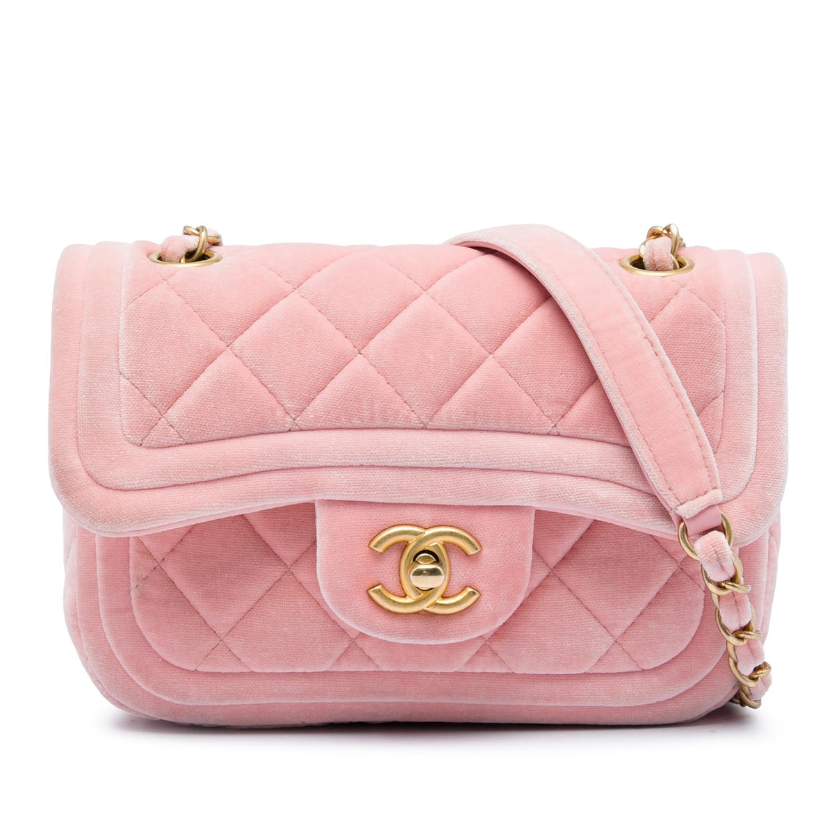 Chanel Mini Quilted Velvet Double Frame Flap