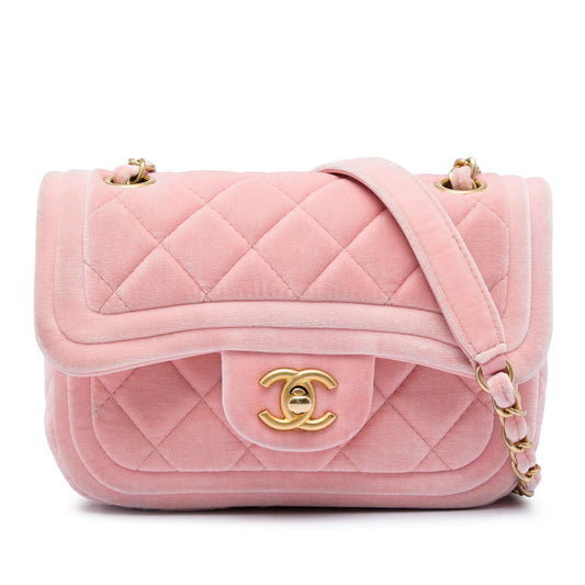 Chanel Mini Quilted Velvet Double Frame Flap