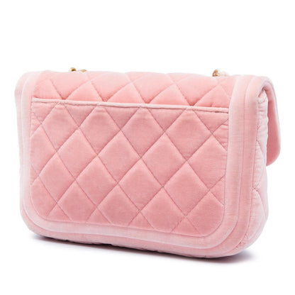 Chanel Mini Quilted Velvet Double Frame Flap