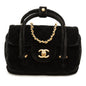 Chanel Mini Quilted Velvet Top Handle Flap