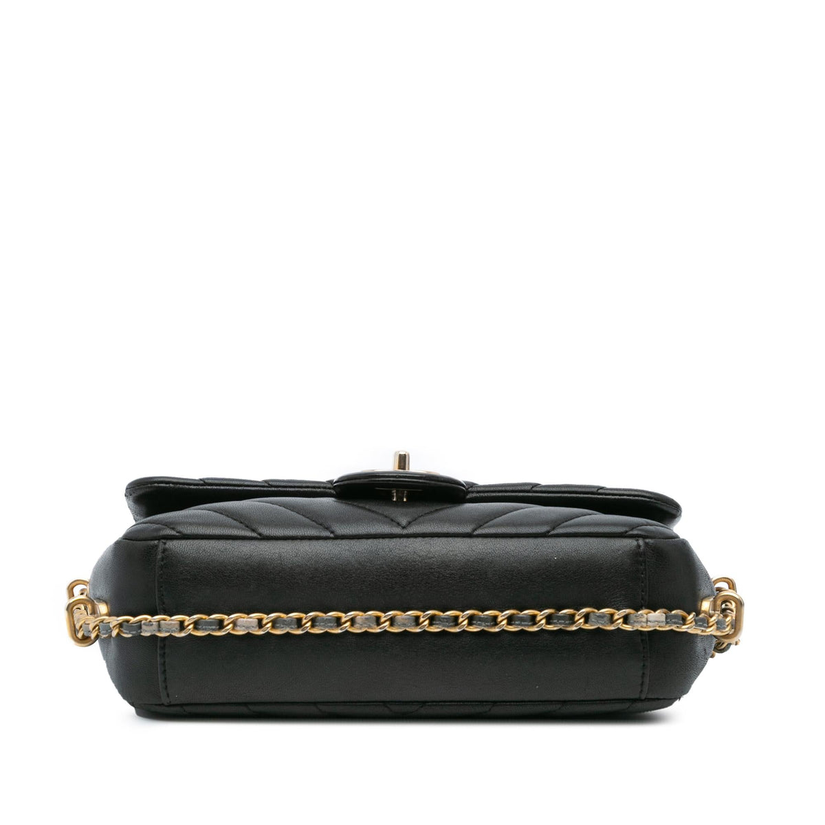 Chanel Mini Rectangular Chevron Lambskin Chain Around Flap