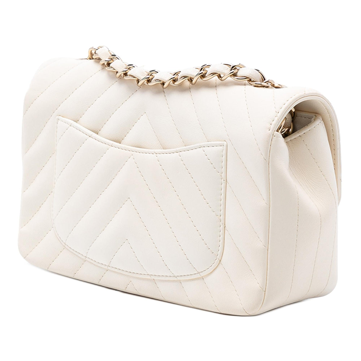 Chanel Mini Rectangular Classic Chevron Lambskin Single Flap