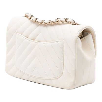 Chanel Mini Rectangular Classic Chevron Lambskin Single Flap