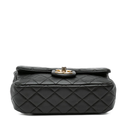Chanel Mini Rectangular Lambskin Pearl Samba Single Flap