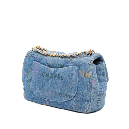 Chanel Mini Rectangular Quilted Denim Mood Flap