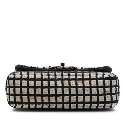Chanel Mini Rectangular Tweed  and Ribbon Logo Single Flap